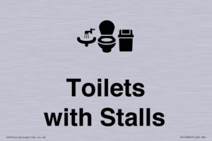 Toilets: Stalls and Wash Basin with Sanitary Bin